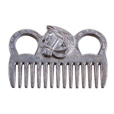 Aluminium mane and tail comb with horse head